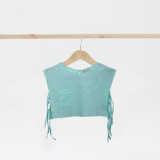 Yandan Bağlama Detaylı Crop Koyu Pembe